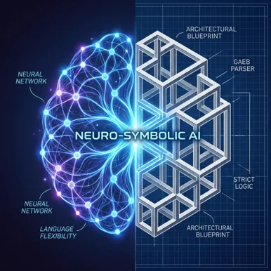 Neuro-Symbolic AI architecture diagram showing the hybrid reasoning engine